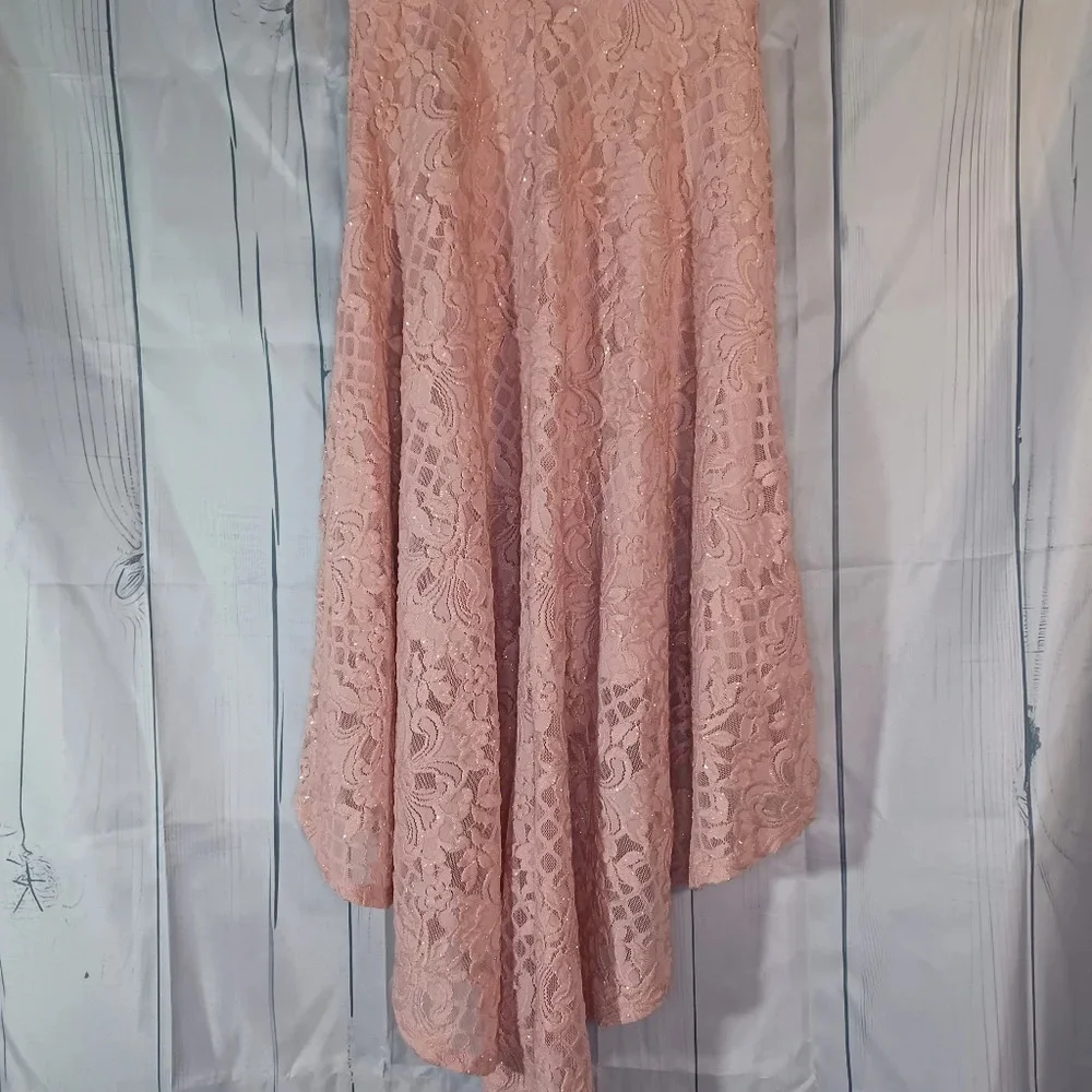 City Studio off the shoulder pink sparkle dress. - Picture 9 of 13